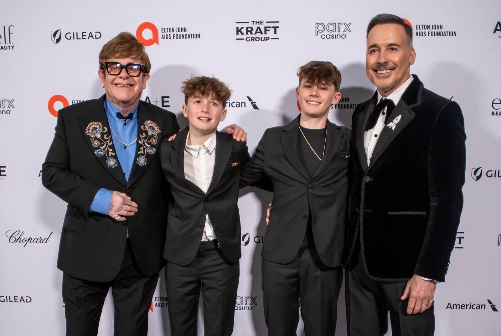 Elton John attends the annual Oscar visualization party with her husband David Furnish, Kids: Photos