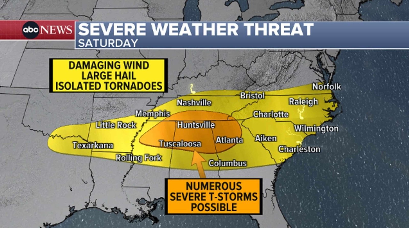 Photo: Map of Severe Climate Threats